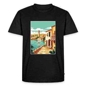 Costa Brava Espagne Vintage voyage affiche Souvenir - T-shirt Premium bio Homme - noir - Devant - Nico (187cm)