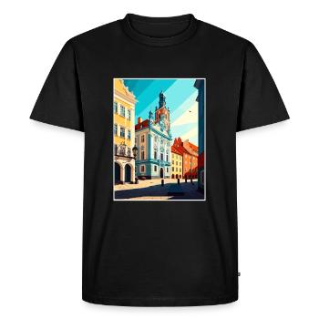 Czestochowa Pologne Vintage voyage affiche Souvenir - T-shirt Premium bio Homme - noir - Devant - Nico (187cm)