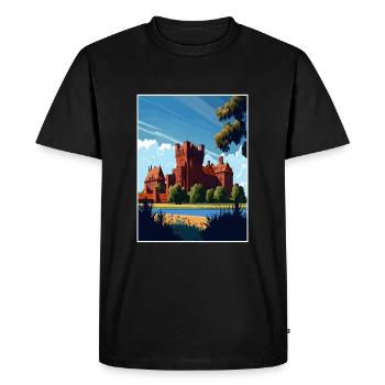 Malbork Castle Poland Vintage Travel Poster WPA - Men's Premium Organic T-Shirt - black - Front - Nico (187cm)