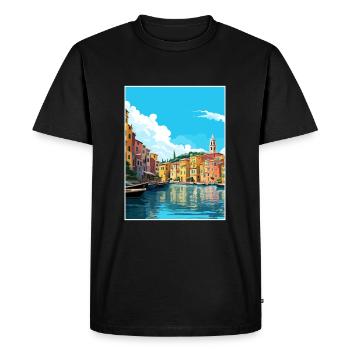 Palau Italie Vintage voyage affiche WPA Souvenir - T-shirt Premium bio Homme - noir - Devant - Nico (187cm)