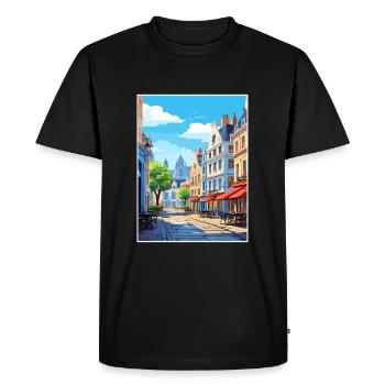 Lille France Vintage Voyage Affiche WPA Souvenir - T-shirt Premium bio Homme - noir - Devant - Nico (187cm)