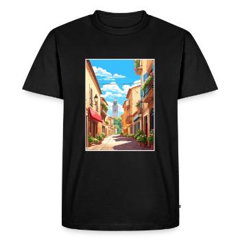 Perpignan France Affiche de voyage vintage Souvenir - T-shirt Premium bio Homme - noir - Devant - Nico (187cm)