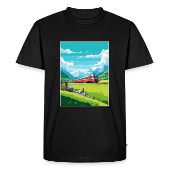 Glacier Express Suisse Affiche de voyage vintage - T-shirt Premium bio Homme - noir - Devant - Nico (187cm)