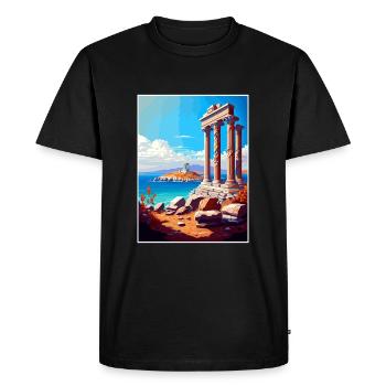 Délos Grèce Décoration Vintage Voyage Affiche WPA - T-shirt Premium bio Homme - noir - Devant - Nico (187cm)