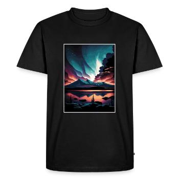 Abisko Suède Affiche de voyage vintage WPA Souvenir - T-shirt Premium bio Homme - noir - Devant - Nico (187cm)
