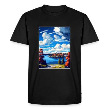 Ostersund Suède Vintage voyage affiche Souvenir - T-shirt Premium bio Homme - noir - Devant - Nico (187cm)