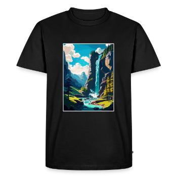 Chutes de Trummelbach Suisse Affiche de voyage - T-shirt Premium bio Homme - noir - Devant - Nico (187cm)