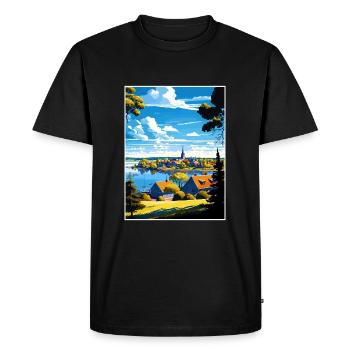 Sigtuna Suède Vintage voyage affiche WPA Souvenir - T-shirt Premium bio Homme - noir - Devant - Nico (187cm)
