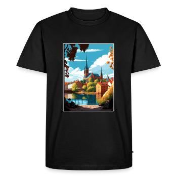 Linköping Suède Vintage voyage affiche Souvenir - T-shirt Premium bio Homme - noir - Devant - Nico (187cm)