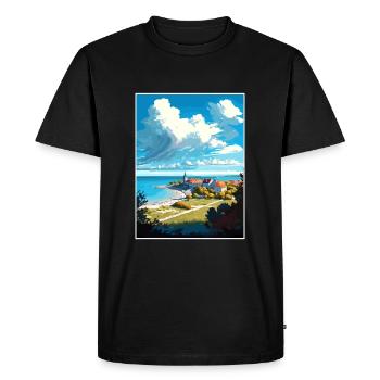 Gotland Suède Vintage voyage affiche WPA Souvenir - T-shirt Premium bio Homme - noir - Devant - Nico (187cm)