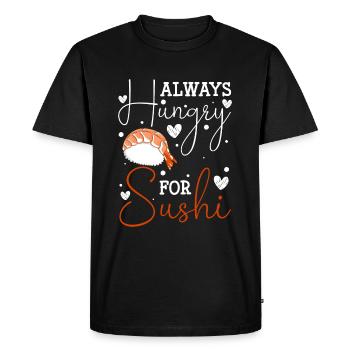 Sushi Food Maki Baguettes - T-shirt Premium bio Homme - noir - Devant - Nico (187cm)