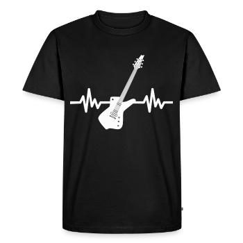 Heartbeat Guitar - Rock n Roll Punk Band Metal - Men's Premium Organic T-Shirt - black - Front - Nico (187cm)