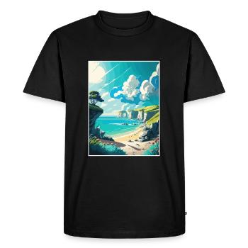 Dover England Coastal Beach Vintage Travel Poster - Men's Premium Organic T-Shirt - black - Front - Nico (187cm)