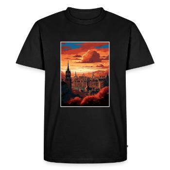 Edinburghscape European Scotland affiche de voyage - T-shirt Premium bio Homme - noir - Devant - Nico (187cm)