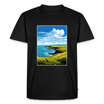 L’affiche de voyage de la péninsule de Lizard Cornwall - T-shirt Premium bio Homme - noir - Devant - Nico (187cm)