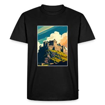 Stirling Scotland Castle Vintage Travel Poster WPA - T-shirt Premium bio Homme - noir - Devant - Nico (187cm)