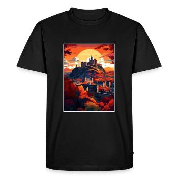 Edinburghscape European Scotland affiche de voyage - T-shirt Premium bio Homme - noir - Devant - Nico (187cm)