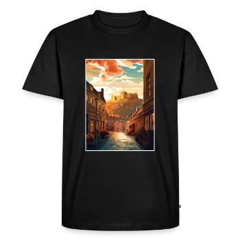 Edinburghscape European Scotland affiche de voyage - T-shirt Premium bio Homme - noir - Devant - Nico (187cm)