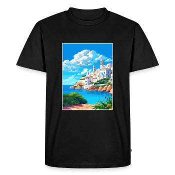 Ibiza Espagne Vintage voyage affiche WPA Souvenir - T-shirt Premium bio Homme - noir - Devant - Nico (187cm)