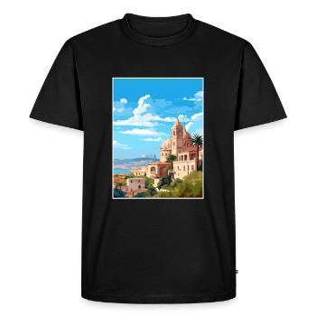Alicante Espagne Vintage voyage affiche WPA Souvenir - T-shirt Premium bio Homme - noir - Devant - Nico (187cm)