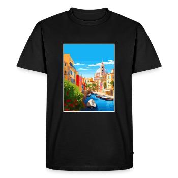 Cagliari Italy Vintage Travel Poster WPA Souvenir - Men's Premium Organic T-Shirt - black - Front - Nico (187cm)
