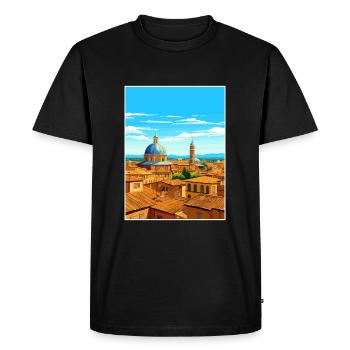 Bologne Décoration Italie Vintage Voyage Affiche WPA - T-shirt Premium bio Homme - noir - Devant - Nico (187cm)