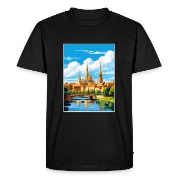 Saragosse Espagne Vintage voyage affiche WPA Souvenir - T-shirt Premium bio Homme - noir - Devant - Nico (187cm)