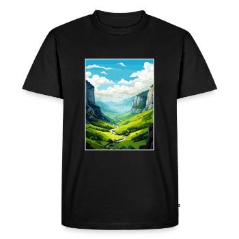 Vikos Gorge Greece Deco Vintage Travel Poster WPA - Men's Premium Organic T-Shirt - black - Front - Nico (187cm)