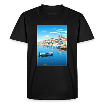 Sines Portugal Vintage voyage affiche WPA Souvenir - T-shirt Premium bio Homme - noir - Devant - Nico (187cm)