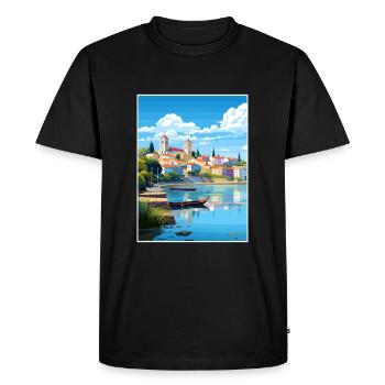 Tomar Portugal Vintage voyage affiche WPA Souvenir - T-shirt Premium bio Homme - noir - Devant - Nico (187cm)