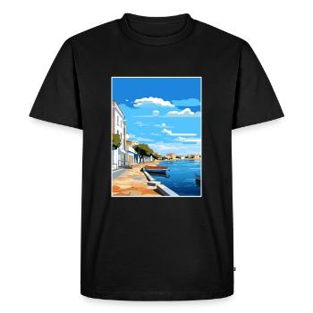 Tavira Portugal Vintage Travel Poster WPA Souvenir - Men's Premium Organic T-Shirt - black - Front - Nico (187cm)