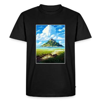St Michaels Mount Cornwall Affiche de voyage Vintage - T-shirt Premium bio Homme - noir - Devant - Nico (187cm)