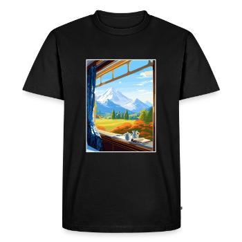 Orient Express Europe déco Vintage Affiche de voyage - T-shirt Premium bio Homme - noir - Devant - Nico (187cm)
