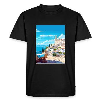 Ibiza Espagne Vintage voyage affiche WPA Souvenir - T-shirt Premium bio Homme - noir - Devant - Nico (187cm)
