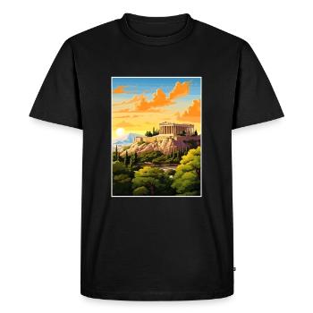 Athens Greece Decoration Vintage Travel Poster WPA - Men's Premium Organic T-Shirt - black - Front - Nico (187cm)