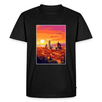 Florence Italy Decoration Vintage Travel Poster - Men's Premium Organic T-Shirt - black - Front - Nico (187cm)