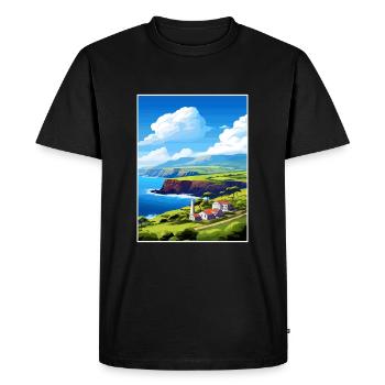 Affiche de voyage Vintage de l’île de Santa Maria au Portugal - T-shirt Premium bio Homme - noir - Devant - Nico (187cm)