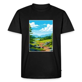 Serra Da Estrela Portugal Vintage Travel Poster - Men's Premium Organic T-Shirt - black - Front - Nico (187cm)