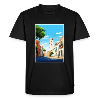Faro Portugal Vintage voyage affiche WPA Souvenir - T-shirt Premium bio Homme - noir - Devant - Nico (187cm)