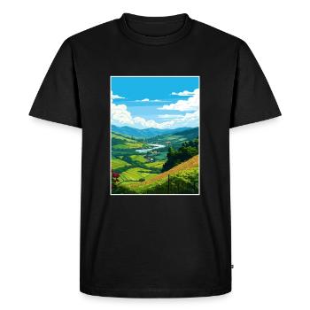 Vallée du Douro Portugal Vintage Travel Poster WPA - T-shirt Premium bio Homme - noir - Devant - Nico (187cm)