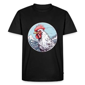 Coq Aquarelle Dessin Animé Kawaii Animal De Compagnie Animal Couleur - T-shirt Premium bio Homme - noir - Devant - Nico (187cm)