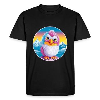 Poulet Aquarelle Dessin Animé Kawaii Animal De Compagnie Animal Couleur - T-shirt Premium bio Homme - noir - Devant - Nico (187cm)