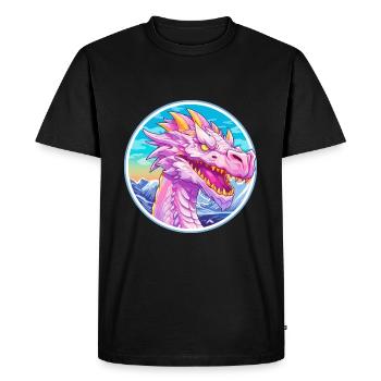 Dragon Aquarelle Dessin Animé Kawaii Animal De Compagnie Colorf - T-shirt Premium bio Homme - noir - Devant - Nico (187cm)