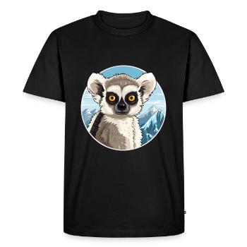 Lémurien Aquarelle Dessin Animé Kawaii Animal Animal Colorfu - T-shirt Premium bio Homme - noir - Devant - Nico (187cm)