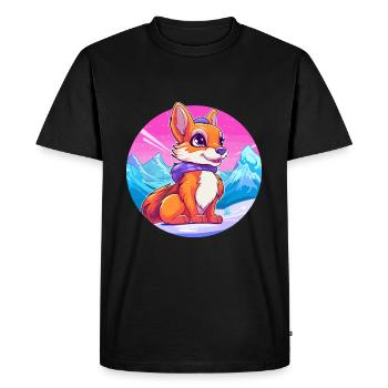Squirrel Watercolor Cartoon Kawaii Pet Animal Colo - Men's Premium Organic T-Shirt - black - Front - Nico (187cm)