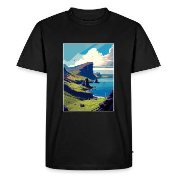 Isle Of Skye Scotland Vintage Travel Poster WPA - Men's Premium Organic T-Shirt - black - Front - Nico (187cm)