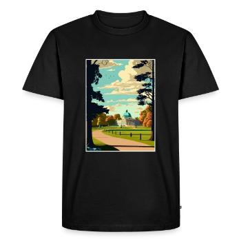 Greenwich Park Londres Vintage Voyage Affiche WPA - T-shirt Premium bio Homme - noir - Devant - Nico (187cm)