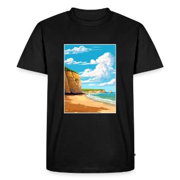 Torquay Cliffs England Vintage Travel Poster WPA - Men's Premium Organic T-Shirt - black - Front - Nico (187cm)