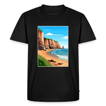 Torquay Cliffs England Vintage Travel Poster WPA - Men's Premium Organic T-Shirt - black - Front - Nico (187cm)