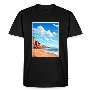 Torquay Cliffs England Vintage Travel Poster WPA - Men's Premium Organic T-Shirt - black - Front - Nico (187cm)